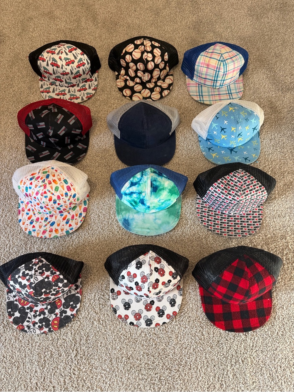 George Kids Multicolor Trucker Hats - Blue, Black, Red, White, Green